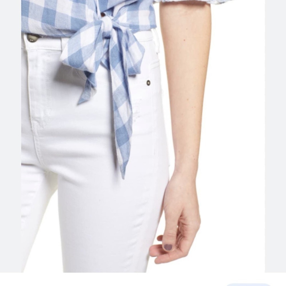 Rails Athena Crop Wrap Gingham Blouse - Blue & Wh… - image 7